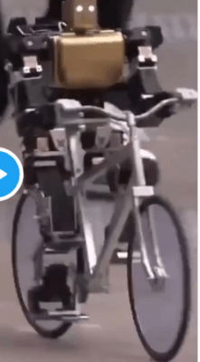 robot riding a bike